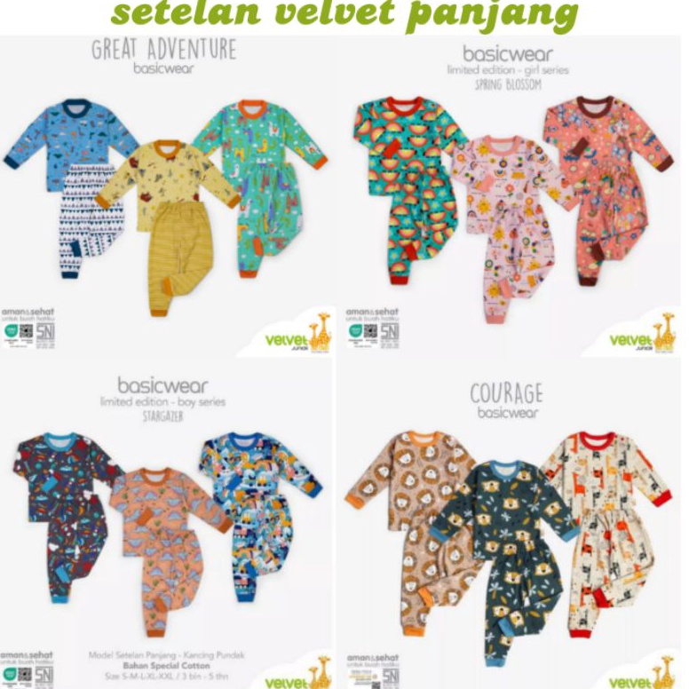 Code0w0Vk 3psg_ Setelan Velvet Junior VIBRANT FORESTS , GREAT ADVENTURE , stargazer  spring blossom 