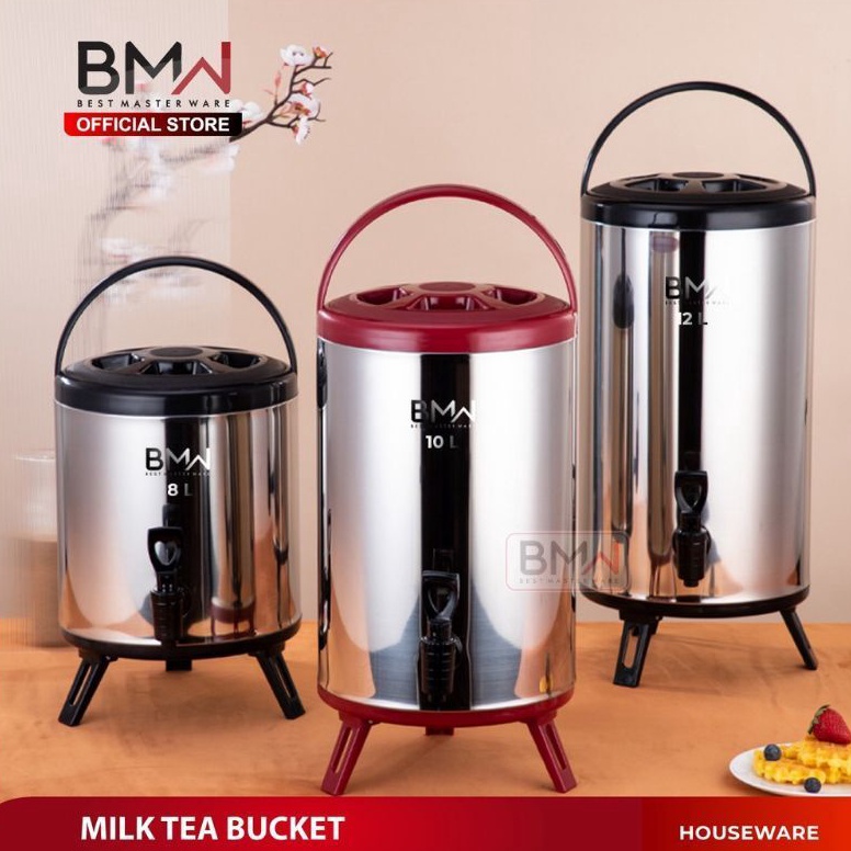 Spesial Ramadhan Milk tea bucket water stainless 8-10-12 cm Dispenser air minum tahan Panas & Dingin