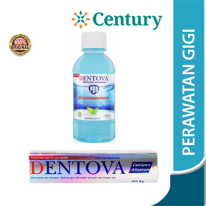 Dentova Toothpaste 80gr / Dentova Pro Mouthwash 220ml/ Obat kumur/ pasta gigi/ mulut/ bau mulut