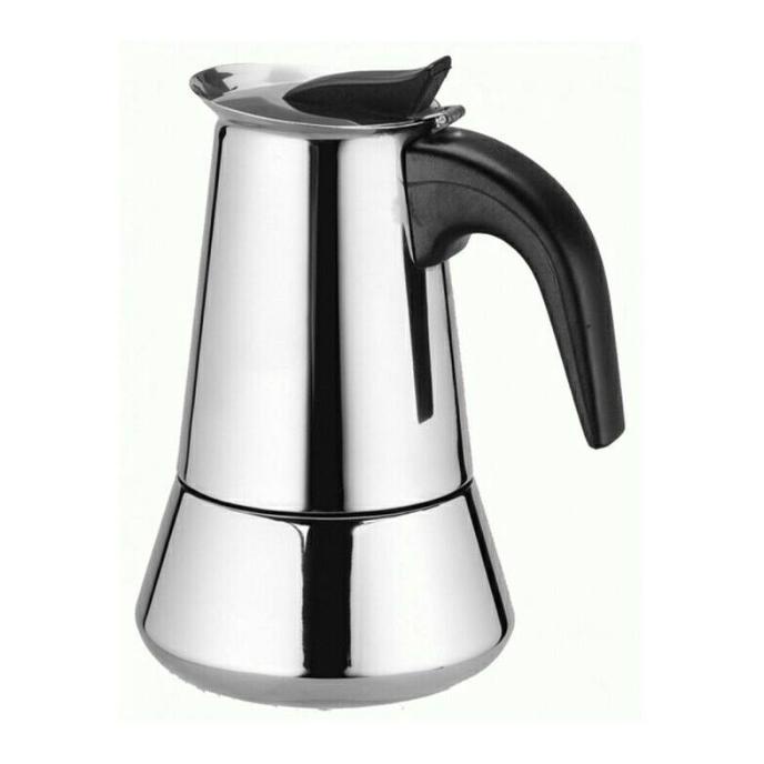<<<<<] Moka Pot 6 Cup | Stainless Espresso Pot