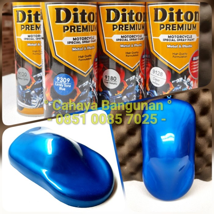 Terlaris Paket Diton Premium Candy Tone Blue Biru 9309 Cat Semprot Pilox Pylox