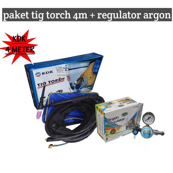 Paket Stang Las Argon + Regulator Argon / Tig Torch Wp 17 4 Meter
