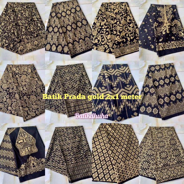 HJI KAIN BATIK SONGKET PRADA ANJANI / KAIN BATIK PRADA BALI WARNA GOLD 8234