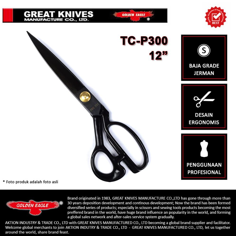 

Murah Gunting Potong Bahan Kain Golden Eagle 12 Inch Tc-P300 - Tailor Scissor Vyp