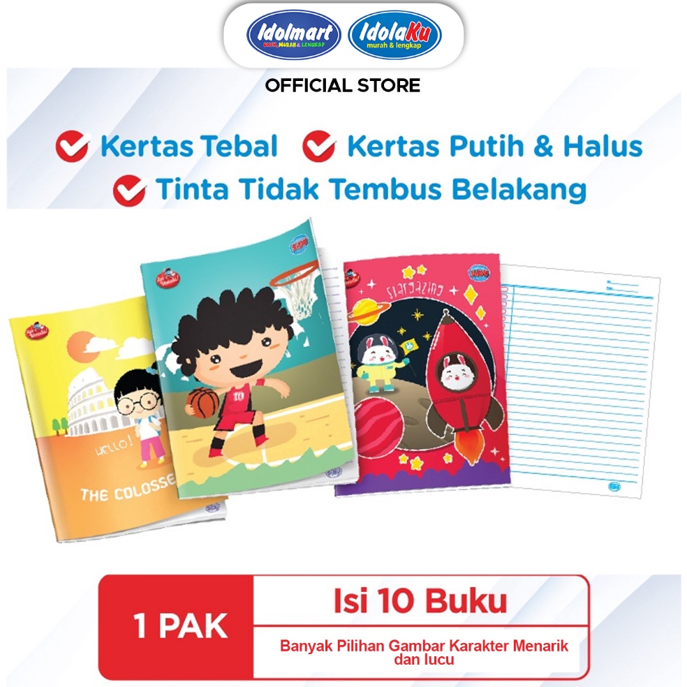 

Now Mall IDOLMART Buku Tulis SIDU isi 38 Lembar - 10 Buku KMY