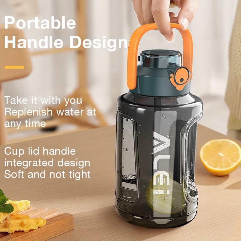 GG64hj68 Tumbler Air Minum Viral 2,5 Liter Dan 1,5 Liter Set Sedotan Botol Minum Besar Portable Spor