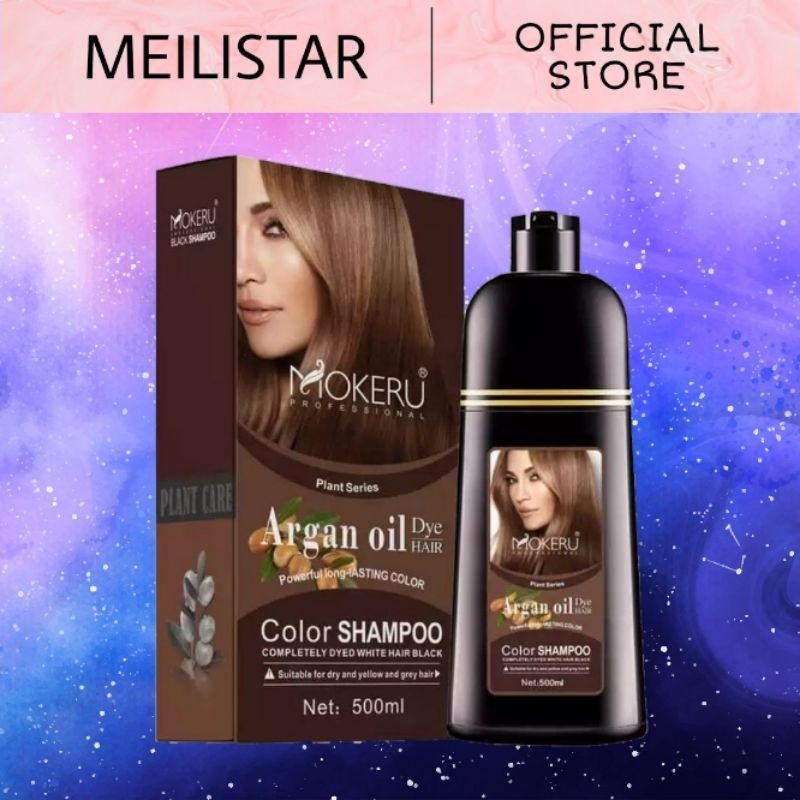MOKERU Argan Oil Dye Hair Shampoo Pewarna Rambut 500ml