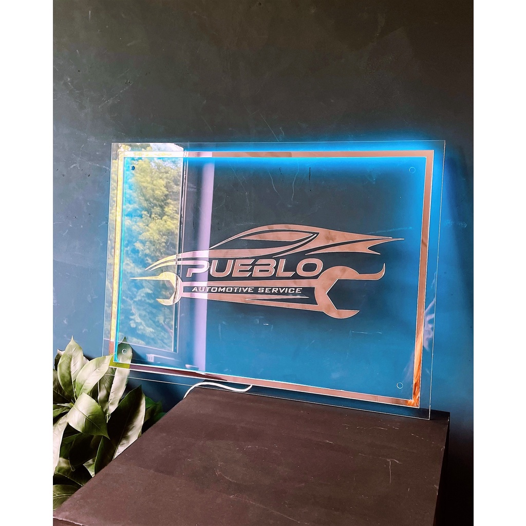 SIGN BOARD ACRYLIC BUSINESS LOGO LED// PAPAN LOGO USAHA LED// PAPAN LOGO BISNIS AKRILIK LED// PAPAN 