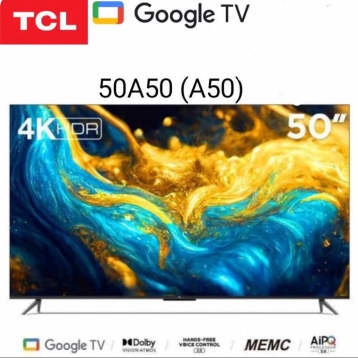 Tcl 50A50 Google Tv Uhd 4K Android Smart Tv 50In 50" 50 Inch A50