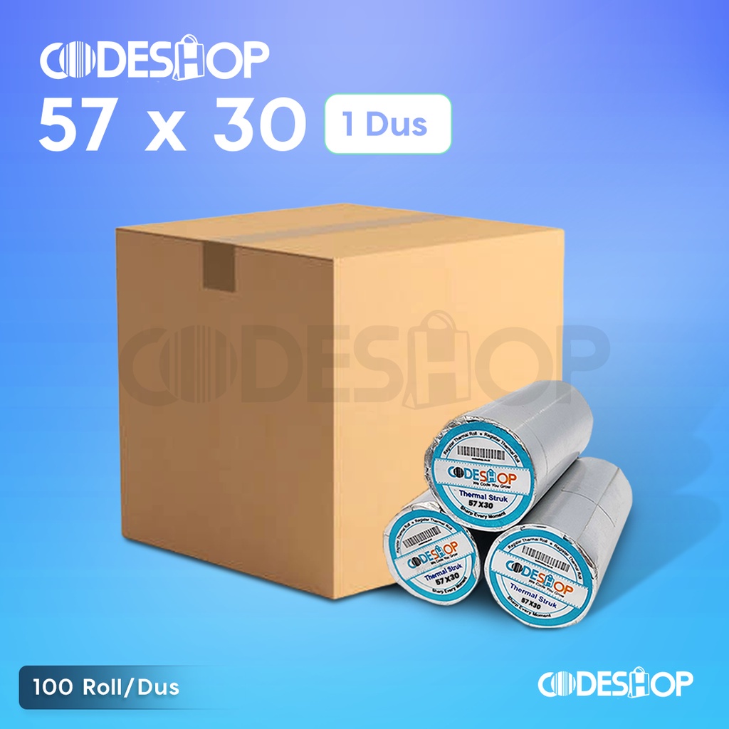 

(1 DUS) Kertas Kasir Roll Thermal 57x30 57 x 30 Codeshop
