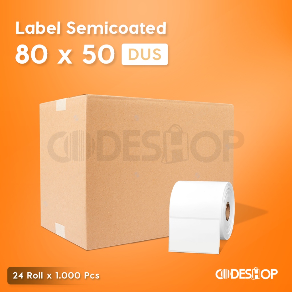 

1 Dus 24 Roll Label Barcode 80 x 50 Semicoated 80x50mm 1000 Pcs