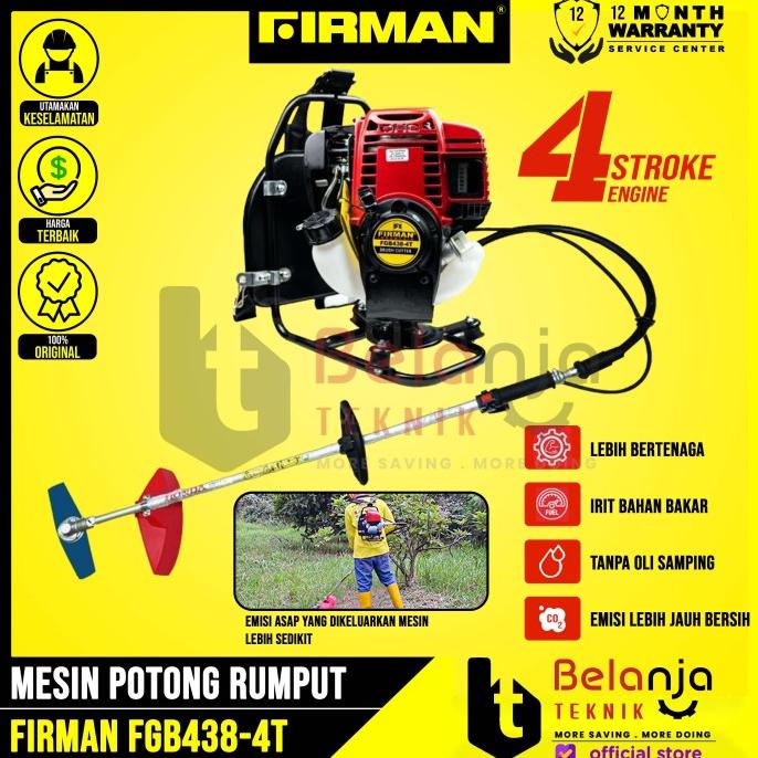 Firman Mesin Potong Rumput Gendong Fgb 438 Brush Cutter 4 Tak Fgb438