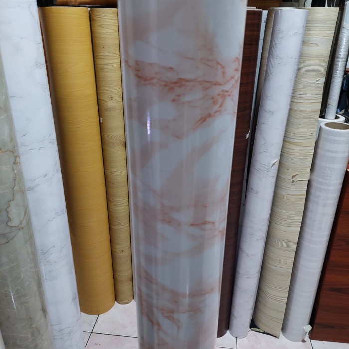 [Wall] Wallpaper Sticker Marmer Kitchen Lemari Meja Dapur Lemari Kayu Vinyl [Lucu]