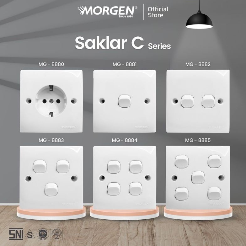 ➵Best Product⁑ BC8U8 Morgen Saklar IB C Series SK Arde, Engkel, Seri,Triple ,Empat, Lima , StopKonta