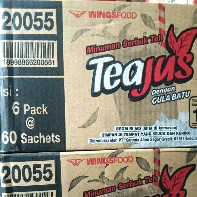 

DUS TeaJus Gula Batu isi 6 Pack x 60 Sachet @8gr Tea Jus Minuman Bubuk Instant