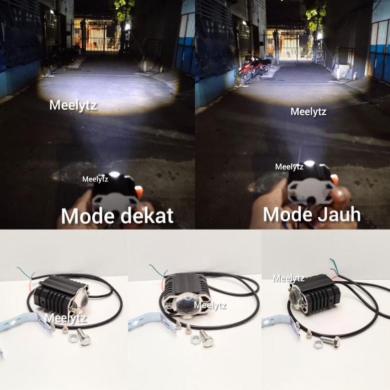 Original Ibright Lampu Tembak Laser Led D2 Mini Kotak 2 Mode Jauh Dekat Putih Waterproof