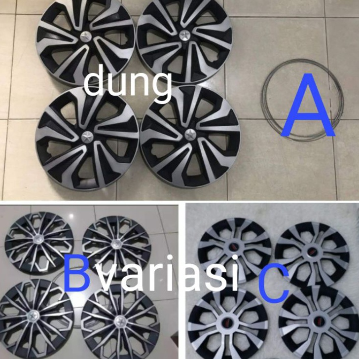Terlaku Dop velg cover tutup whelldop list chrome ring 13 & 14 mobil universal Agya Ayla Kijang Carr