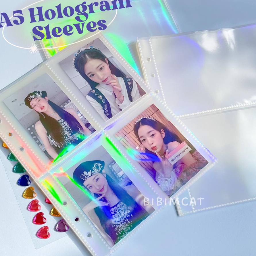 

[➤ L㊠HO] (A5 Size) Hologram Sleeve Binder A5 6 Ring (1 SET 10 lembar)- kekiniian.!