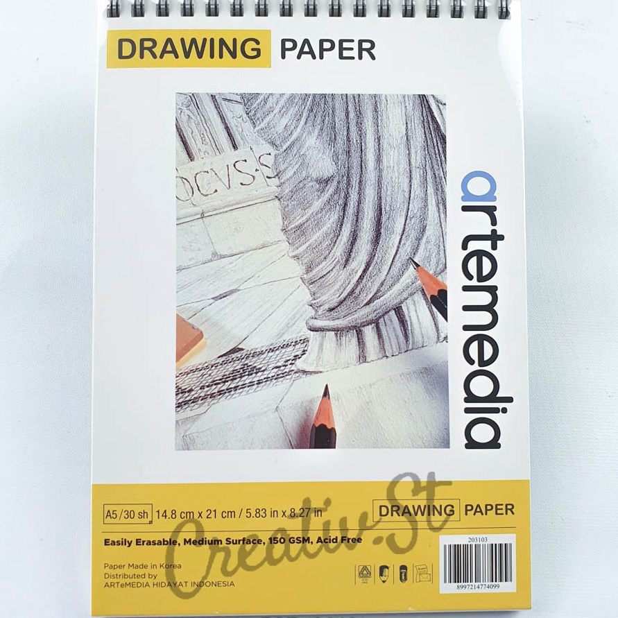 

(FD✓/B㊖) Artemedia Drawing Book Sketch Book A5 30 Sheet Buku Sketsa Gambar Pensil Charcoal Arang/ virral.!