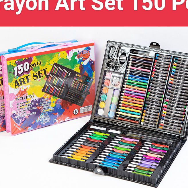 

(D-V❦㊚X] 「Skylo」Crayon Art Set 150 Pcs/Art Set 150 Pensil Warna/Crayon Mewarnai 150 Warna/ viiral.!!
