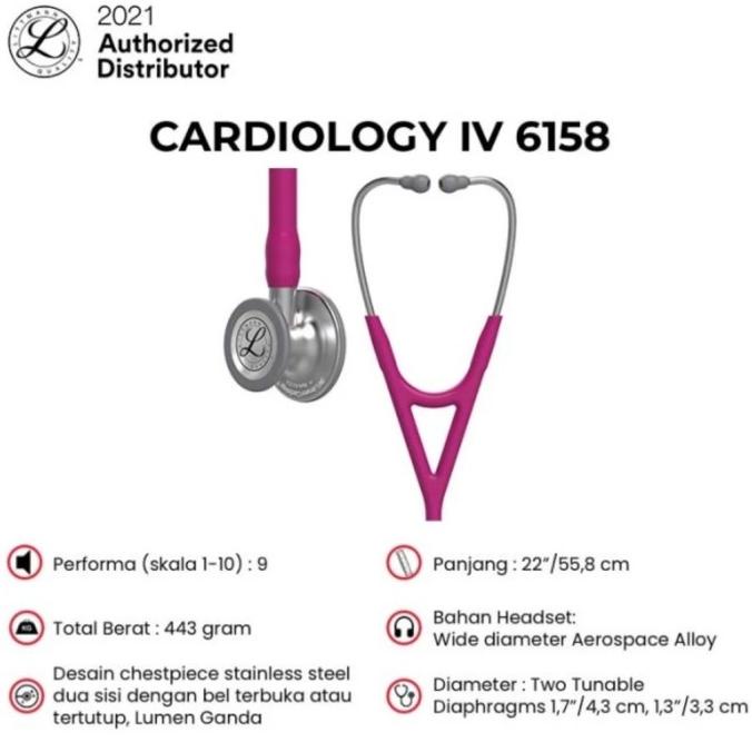 3M Littmann Cardiology Iv Stethoscope / Stetoskop Raspberry 6158