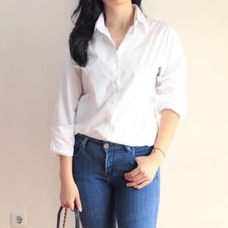 Banyak Dipakai.. Kemeja Putih Cewek | Kemeja Putih Wanita Lengan Panjang | Kemeja Formal Wanita | Ke