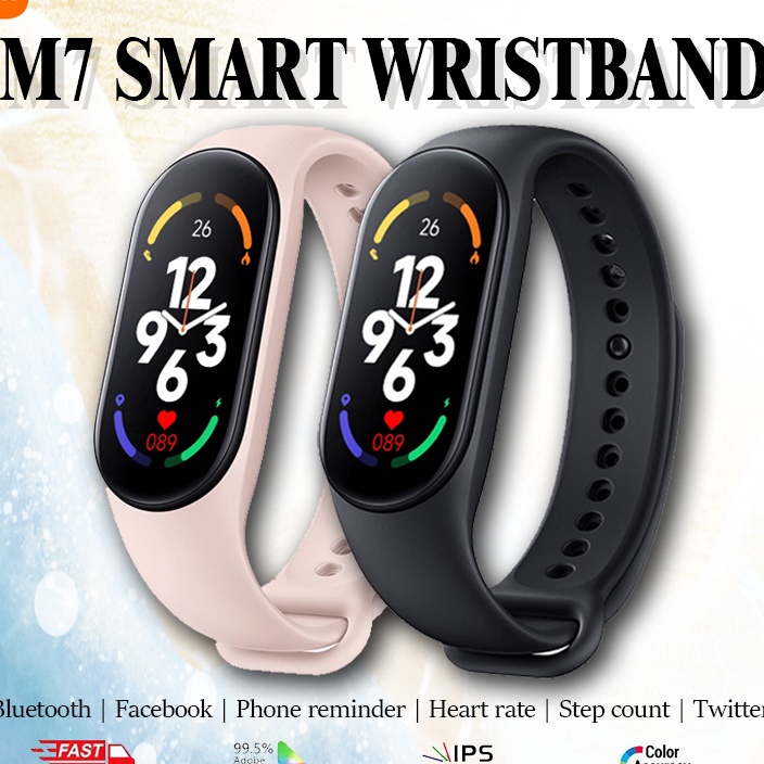 Terjamin Xiaomi M7 Smartwatch Bluetooth Smartband Fitness Tracker Colour Display HeartRate Waterproo
