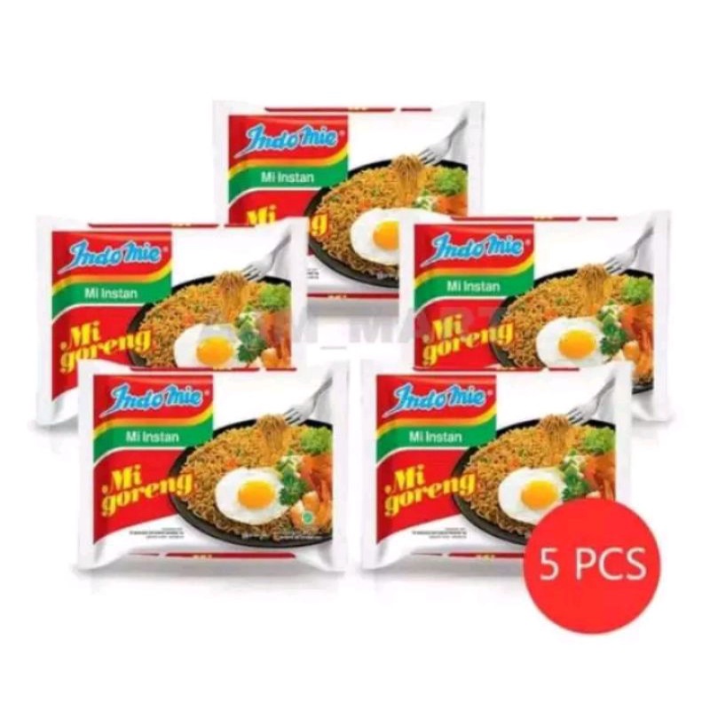 

indomie goreng/kariayam/ayam bawang/sotomedan 1pk isi 5
