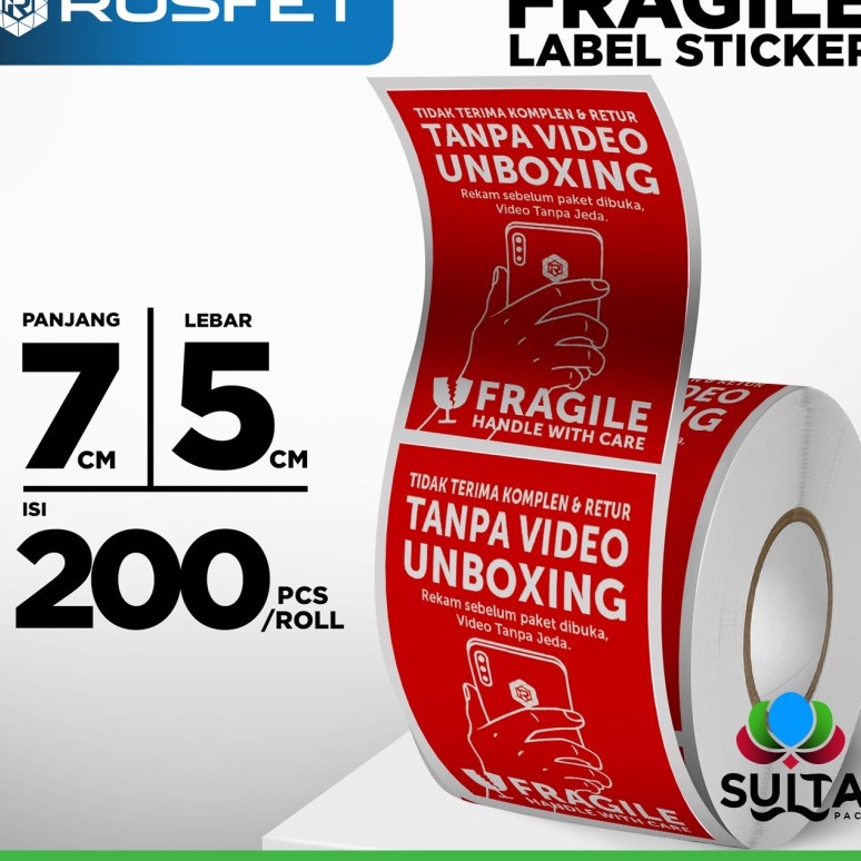 

(✯-PRK❣> Stiker Unboxing Fragile Sticker Label Wajib Video Unboxing Per Roll / amanaah..!