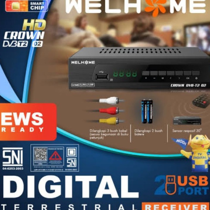 12.12 HARGA GROSIR Set Top Box Tv Digital welhome T2-02  / Receiver Tv Digital welhome / STB TV myvo