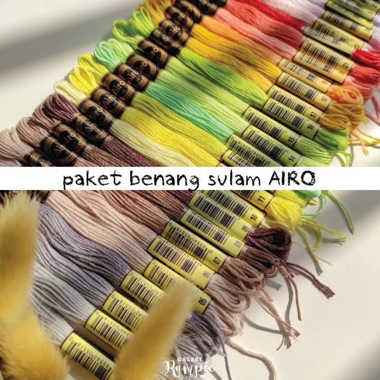 Termurah Paket Benang Sulam Airo Warna Baru 12 Pcs/ 35Pcs