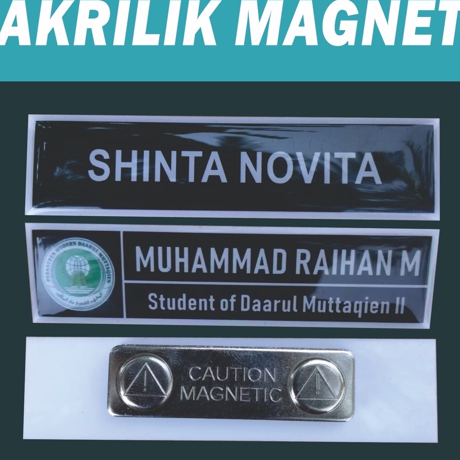 

(X6✓/X➛] Name Tag magnet akrilik ukuran PxL 2x8 cm- amanahh..!