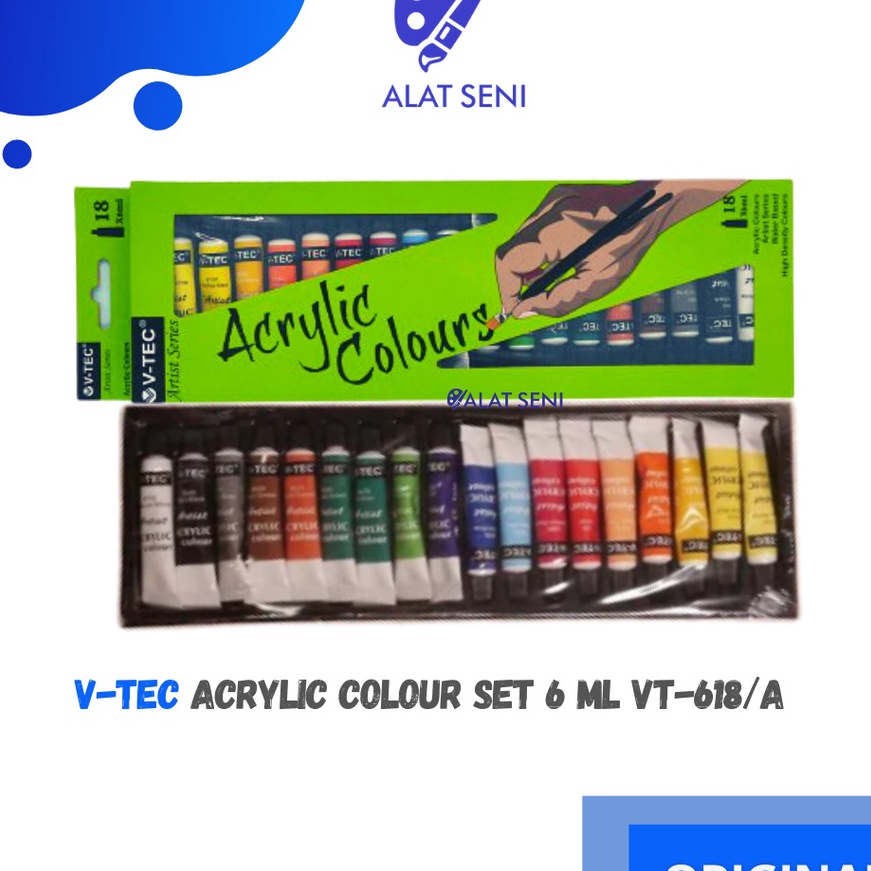 

[P-✯14✮M) Cat Akrilik / V-TEC ACRYLIC COLOURS 6 ML SET 18 / V-TEC CAT AKRILIK 18 WARNA / PAKET CAT AKRILIK /langsung.kiirim!