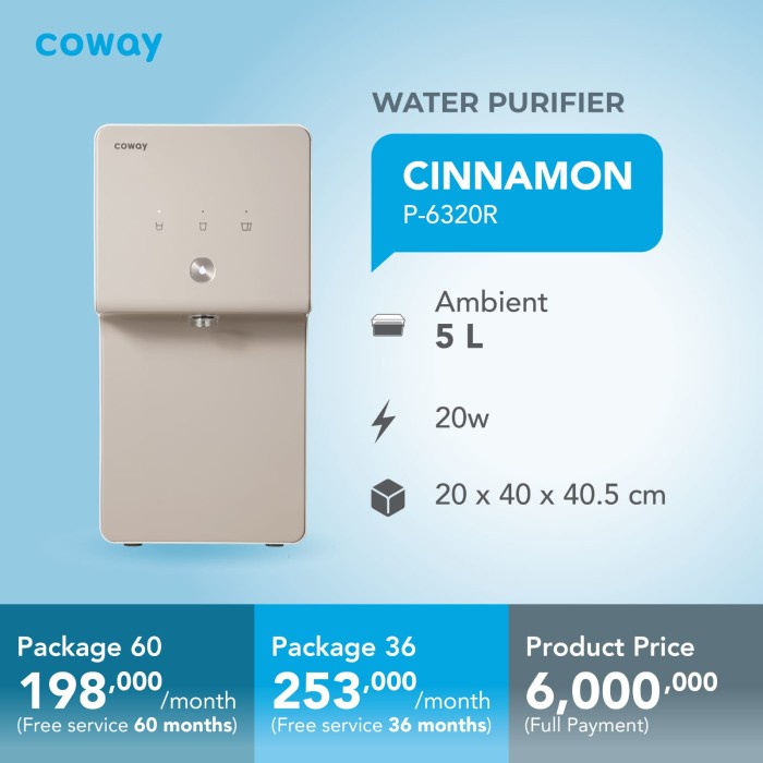 Terlaris Coway Water Purifier Cinnamon P-6320R