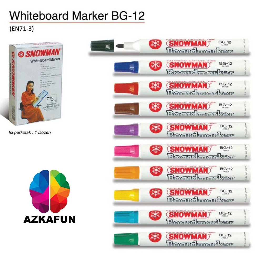 

[PROMO 7BKF] Spidol Whiteboard SNOWMAN BG-12 Boardmarker - Single SALE now