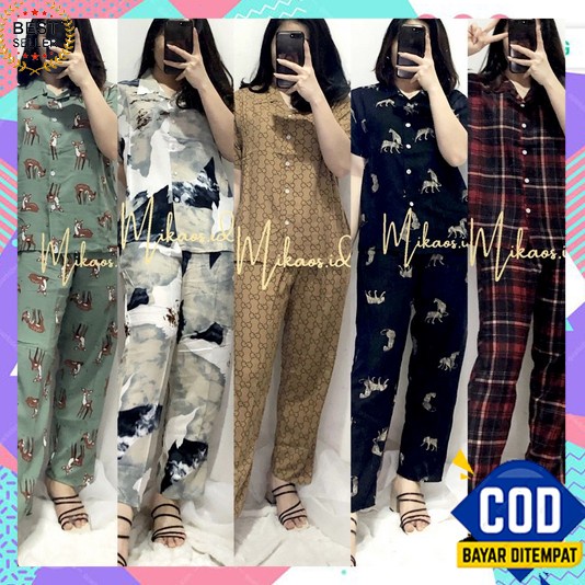 Piyama Wanita Lengan Panjang Dewasa 2023 Pendek Korean Style Kimono Cewek Hot Malam Pakaian Babydoll