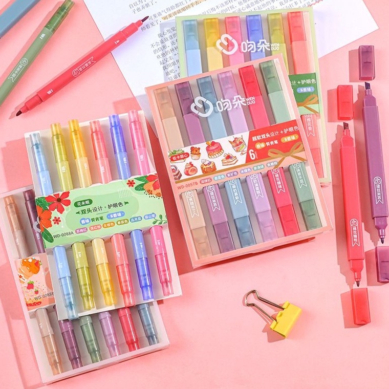 

[CODE BARANG 418SWG] Stabilo Set /Spidol Warna Warni 6 pcs Dengan 2 Sisi Kepala (2 in1) Sunshine