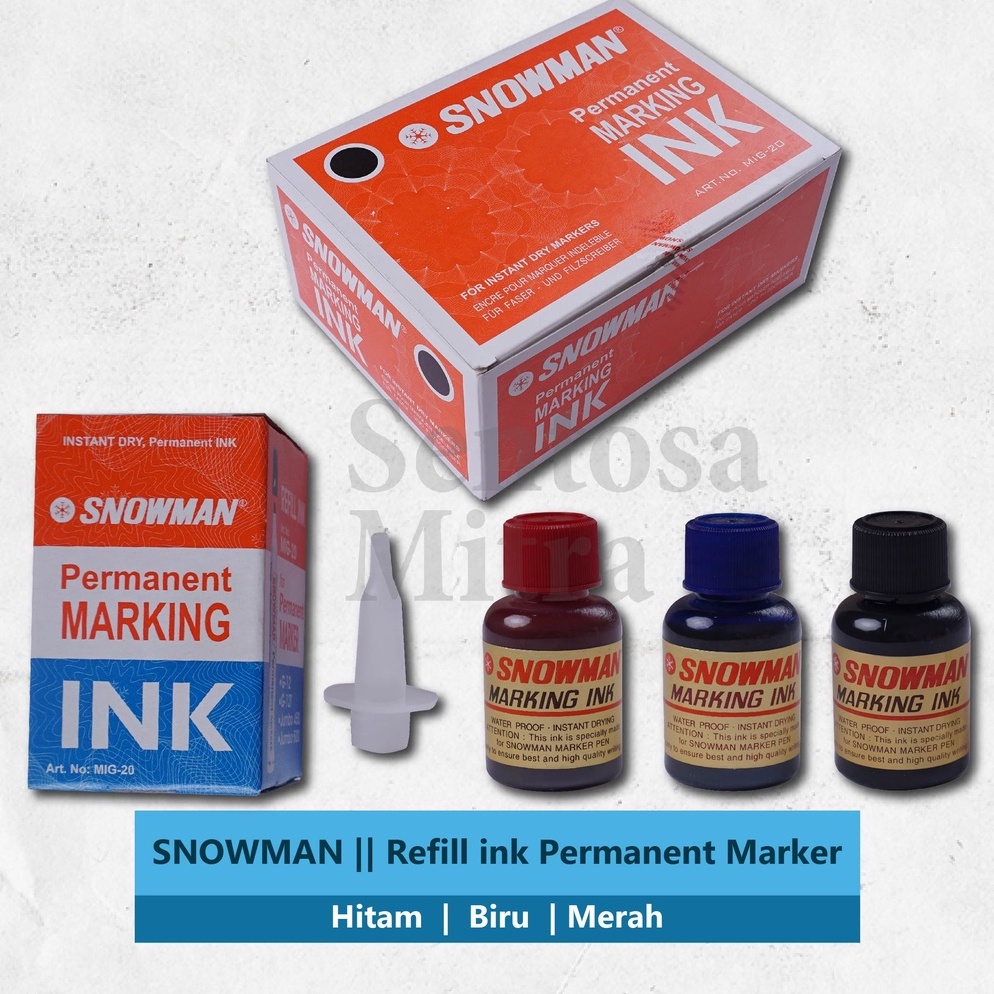 

[CODE BARANG 485EST] Permanent Marking Ink Snowman / Refill Isi Ulang Spidol Tinta Permanen Warna Hitam Biru Merah 114