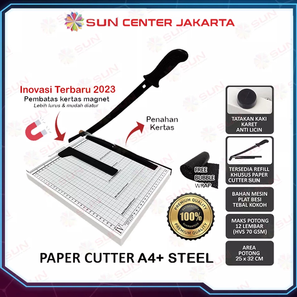 

Terlaris Paper Cutter A4 / A4+ ( Alat Potong / Mesin Pemotong Kertas HVS, Sticker, Dos, PVC ID Card, Yellow Board, Art Paper, Vinyl, Bontax Camel, Kertas Foto A4 Glossy Silky Glossy Photo Paper A5 A4)