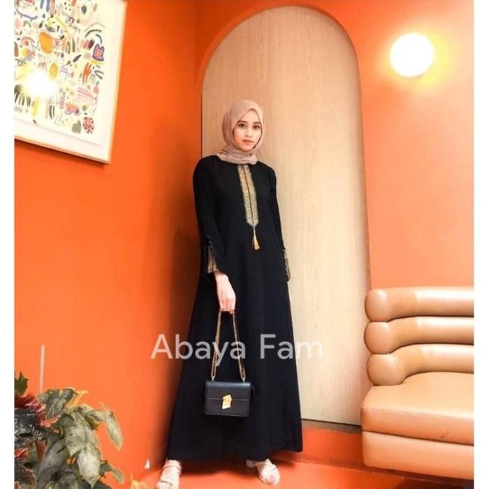 TERLARIS - ABAYA HITAM TURKEY GAMIS WANITA MAXI DRESS ARAB SAUDI BORDIR ZEPHY