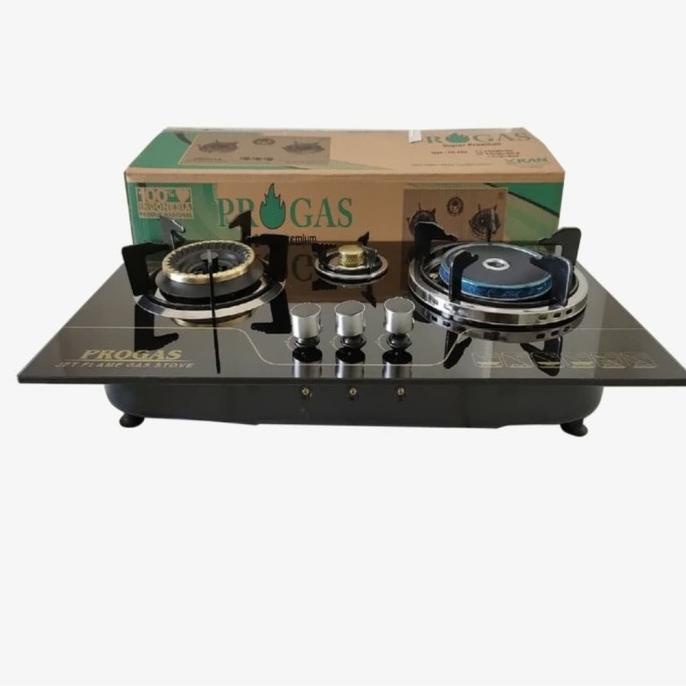[ Progas ] Kompor Gas Kaca / Tanam Progas 3 Tungku - Mix Infrared