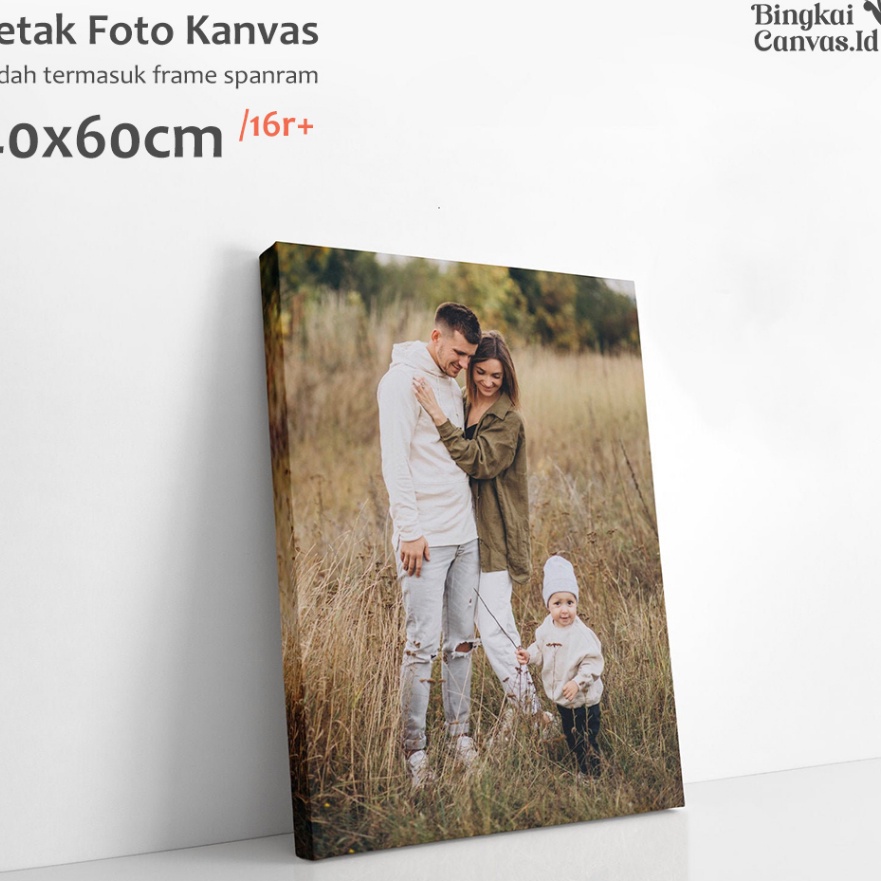 Baru Cetak foto kanvas 40x60cm 16R/Canvas photo print + spanram.