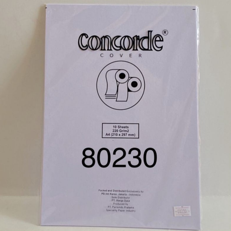 

[PROMO BNG6] KERTAS CONCORDE A4 220 GRAM / M2 WHITE 1 PACK ISI 10 LEMBAR 42