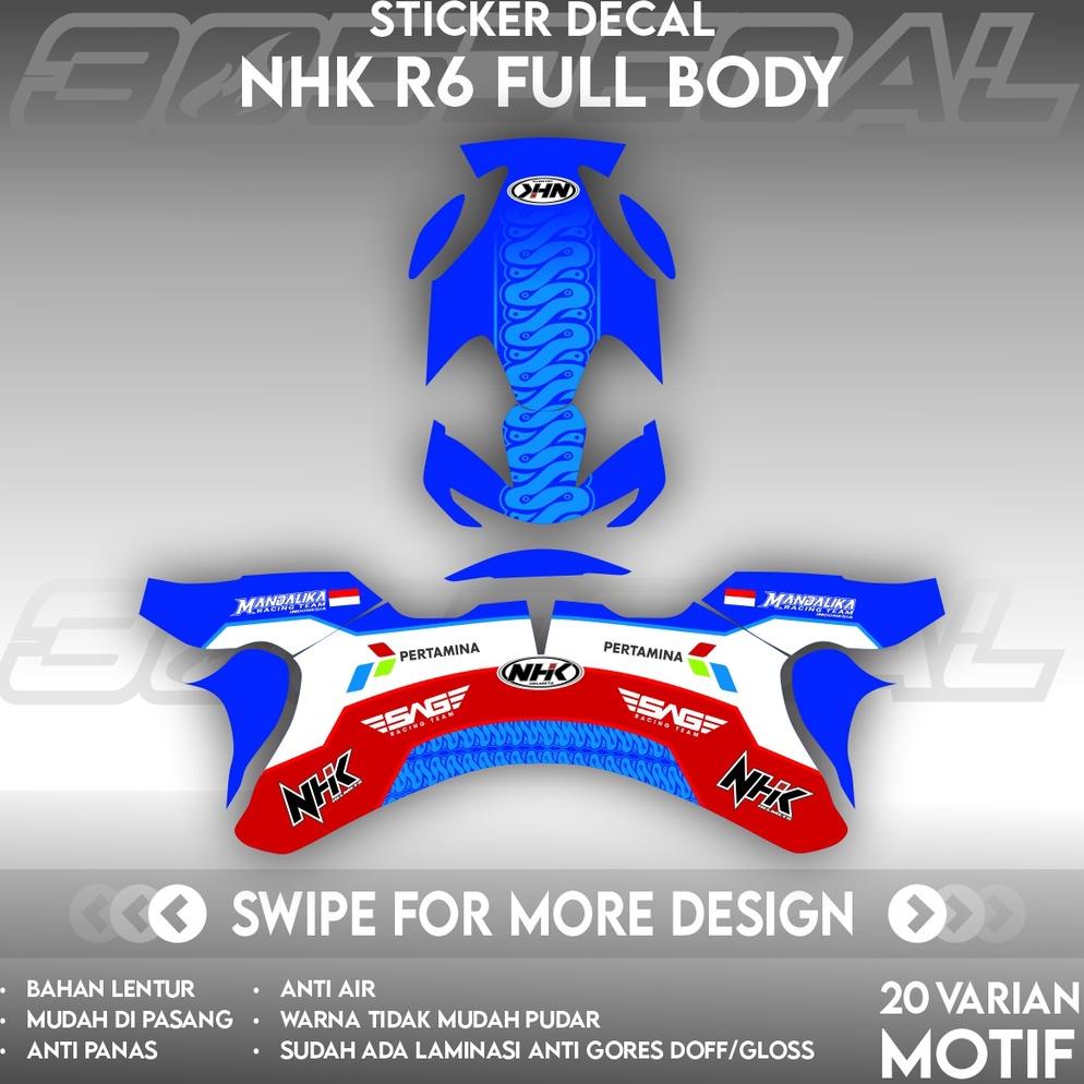 DIH923 DECAL HELM NHK R6 MOTIF MANDALIKA MOTO GP ++