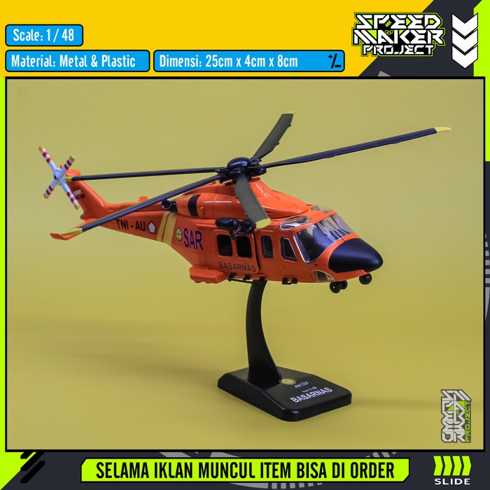 PROMO NEWRAY SKY PILOT CUSTOM HELICOPTER AW139 BASARNAS RESCUE DIECAST 1/48 TERMURAH