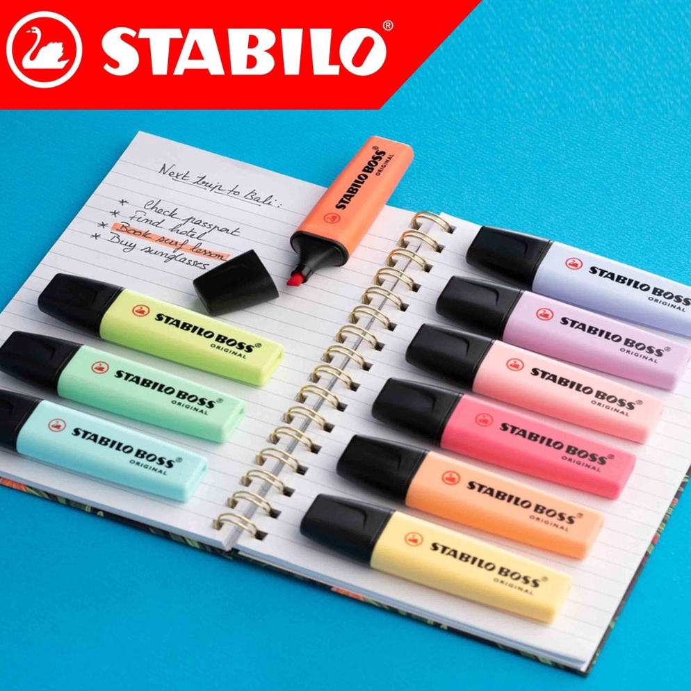 

[PROMO 6BDA] Highlighter Pastel Stabilo Boss Textliner Penanda Buku Limited
