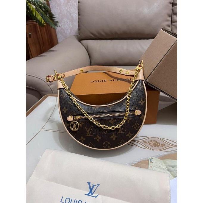 Tas Wanita Import Shoulder Bag Moon Coffee Selnianada