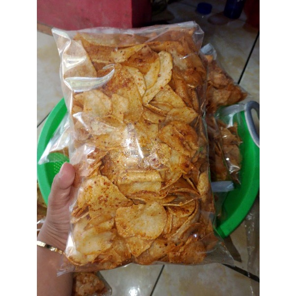 

kripik talas pedas kemasan ½.kg