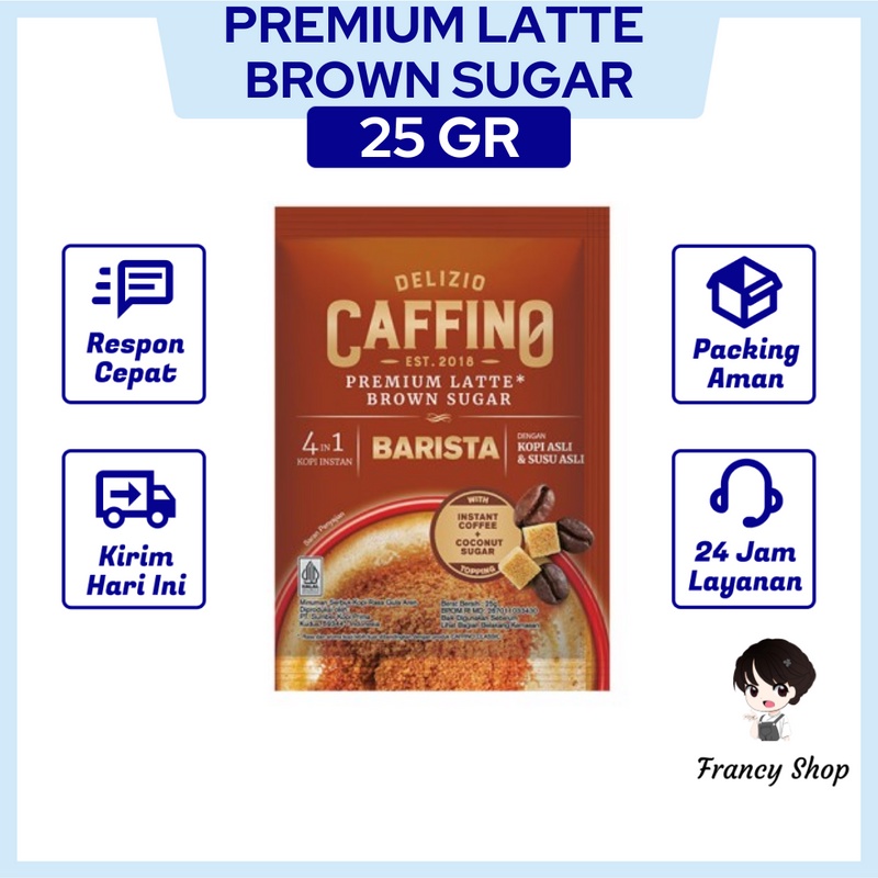 

Kopi Delizio Caffino Premium Latte Brown Sugar Sachet 25 gr