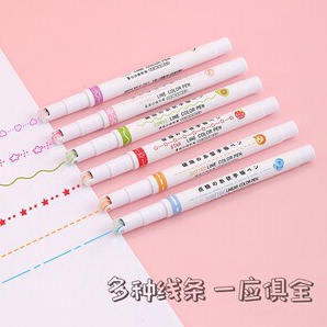 

Ready StockーATM.Medan 1pack6pc line marker set spidol garis bentuk bunga line makers set curve roller